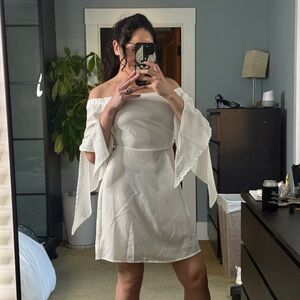 Classic Off-Shoulder White Dress